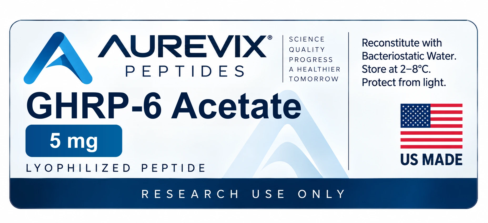 Label AUREVIX GHRP-6 Acetate 5mg