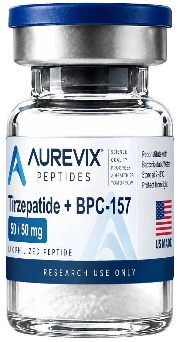 AUREVIX Tirzepatide (50 mg) + BPC-157 (50 mg) vial
